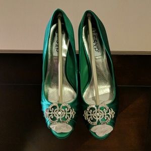 Emerald Green Bejeweled Stilletos